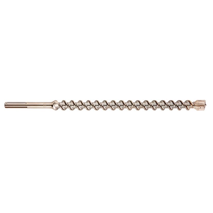 Milwaukee MX4 48-20-3975 4-Cutter Rotary Hammer Drill Bit, 1-3/8 in Drill Bit, 45/64 in, 12 in D Cutting, Carbide Cutting Edge, 17 in OAL
